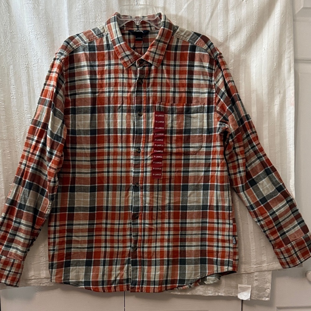Eddie Bauer Multicolor Plaid Flannel Shirt, Size XL, NWT